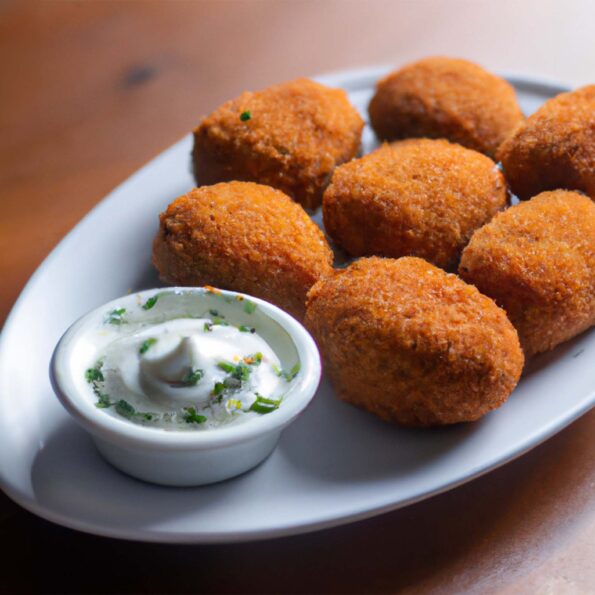 Crispy Salmon Croquettes with Refreshing Dill Sauce